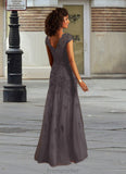 Jaden Mermaid Queen Anne Sequins Lace Floor-Length Dress STAP0022641