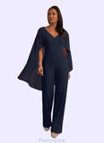 Sandra Sequins Lace Stretch Crepe Jumpsuit/Pantsuit Dark Navy STAP0022693