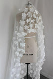 Long Tulle Ivory Wedding Veils with Hand Made Flowers, Wedding Veils STA15583