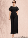 Nellie A-Line Scoop Neck Ankle-Length Chiffon Mother of the Bride Dress With Ruffle Beading STA126P0014533
