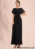 Nellie A-Line Scoop Neck Ankle-Length Chiffon Mother of the Bride Dress With Ruffle Beading STA126P0014533