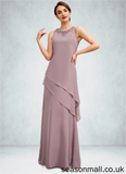 Joanna A-Line Scoop Neck Floor-Length Chiffon Mother of the Bride Dress With Beading STA126P0014593