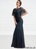 Jillian Trumpet/Mermaid Scoop Neck Floor-Length Tulle Lace Mother of the Bride Dress With Sequins STA126P0014625