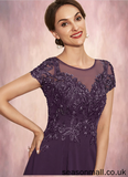 Eva A-Line Scoop Neck Ankle-Length Chiffon Lace Mother of the Bride Dress With Sequins STA126P0014626