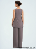 Rosie Jumpsuit/Pantsuit Scoop Neck Floor-Length Chiffon Mother of the Bride Dress STA126P0014629