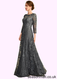 Hilary A-Line Scoop Neck Floor-Length Lace Mother of the Bride Dress With Sequins STA126P0014939