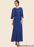 Kaylynn A-Line Scoop Neck Ankle-Length Chiffon Lace Mother of the Bride Dress STA126P0014953