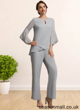Paisley Jumpsuit/Pantsuit Scoop Neck Ankle-Length Chiffon Mother of the Bride Dress STA126P0014958