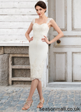 Susie Sheath/Column Sweetheart Knee-Length Lace Stretch Crepe Mother of the Bride Dress With Beading STA126P0014973