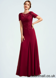 Katherine Trumpet/Mermaid Scoop Neck Floor-Length Chiffon Lace Mother of the Bride Dress STA126P0014979
