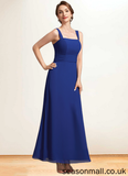 Brooklyn A-Line Square Neckline Ankle-Length Chiffon Mother of the Bride Dress With Ruffle STA126P0014982