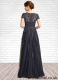 Erika A-Line Scoop Neck Floor-Length Tulle Lace Mother of the Bride Dress With Beading STA126P0015029
