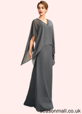 Amirah A-line V-Neck Floor-Length Chiffon Mother of the Bride Dress With Beading Sequins STA126P0015031
