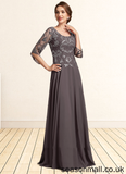 Joanna A-Line Scoop Neck Floor-Length Chiffon Lace Mother of the Bride Dress With Beading Sequins STA126P0015036