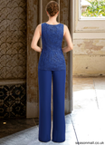 Vicky Jumpsuit/Pantsuit Separates Scoop Floor-Length Chiffon Lace Mother of the Bride Dress STAP0021703