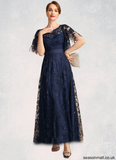 Katrina A-line Scoop Illusion Ankle-Length Lace Mother of the Bride Dress With Sequins STAP0021728