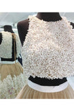 Two-Piece Scoop Homecoming Dresses A Line Tulle With Handmade