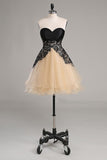 A Line Sweetheart Homecoming Dresses Tulle & Lace Short/Mini Lace