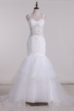 New Arrival Spaghetti Straps Mermaid Wedding Dresses Tulle With