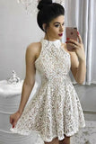 A-Line Lace Short Homecoming Dress, Sweet 16