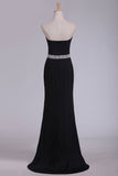 Prom Dresses Spandex Sheath Sweetheart With Beading Sweep