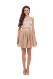 Two-Piece Scoop Homecoming Dresses A Line Chiffon With