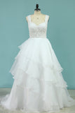 New Arrival Wedding Dresses Straps A Line Organza With