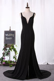 Mermaid Evening Dresses Spaghetti Straps Open Back Spandex With