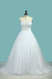 Wedding Dress A Line Sweetheart Tulle With Beads And