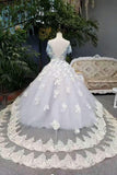 New Arrival Wedding Dresses A-Line With Handmade Flowers And Appliques Special