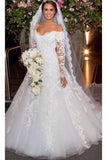 New Style Off The Shoulder A-Line Wedding Dress Long