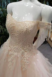 New Arrival Awesome Prom Dresses A-Line Zipper Up Off The Shoulder With Appliques And