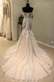 Gorgeous Sweetheart Mermaid Lace Appliqued Wedding Dresses Strapless Bridal STAPJ18HD74