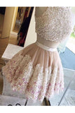 Two-Piece Scoop Homecoming Dresses A Line Tulle With Handmade