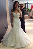 Popular Off The Shoulder Mermaid/Trumpet Wedding Dresses With Ruffles Lace