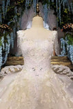 New Arrival Wedding Dresses Off The Shoulder With Beads And Handmade Flowers Lace