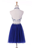 Two-Piece Halter Homecoming Dresses A Line Tulle With