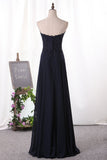 A Line Prom Dresses Chiffon Sweetheart With Applique Floor
