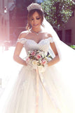 New Wedding Dress Off The Shoulder A-Line Off-The-Shoulder Court Train Tulle With