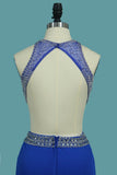 Mermaid Prom Dresses Open Back Scoop With Beads And