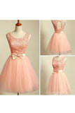 Scoop Tulle & Lace Homecoming Dresses With