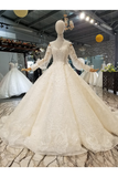 Count Train Princess Wedding Dresses Sweetheart Long Sleeves Ball Gown Wedding STAPJ37M9KE