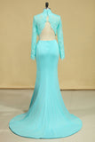 Two Pieces Prom Dresses Mermaid Spandex & Tulle With