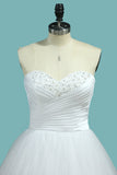 Wedding Dress A Line Sweetheart Tulle With Beads And