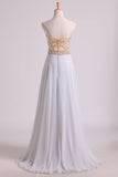 Prom Dresses Sweetheart A Line With Beads Floor Length