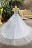 New Arrival Tulle Wedding Dresses Lace Up With Appliques
