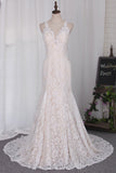 New Arrival Wedding Dresses Mermaid Scoop Lace With Applique Court