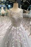 New Arrival Prom Dresses Beaded Bodice A-Line Tulle Lace