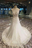 A-Line New Arrival Wedding Dress Lace Up With Handmade Flowers And