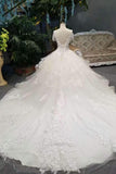 New Arrival Wedding Dresses Lace Up Scoop Neck With Appliques And